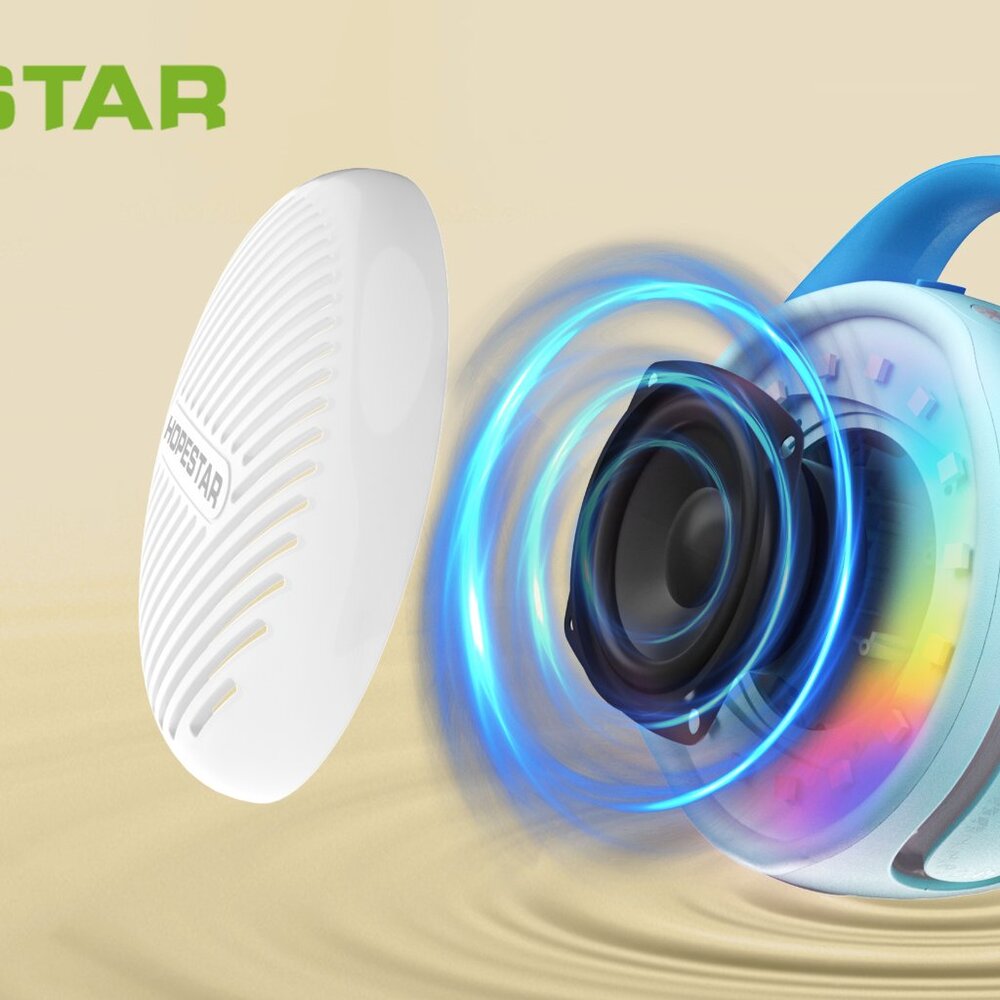 20W Wireless Bluetooth Speaker with Two microphones for Kids, WS10 Blue